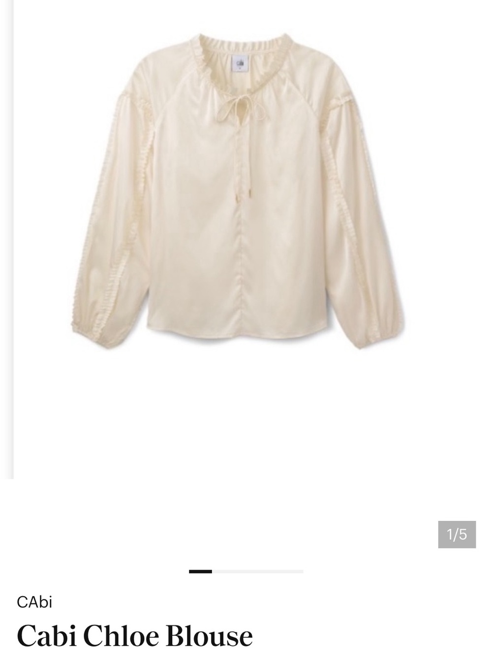 CAbi Chloe Blouse in Cream nwt
